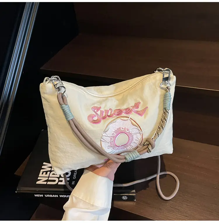 Sweet Donut Embroidered Crossbody Bag Black — feature 28