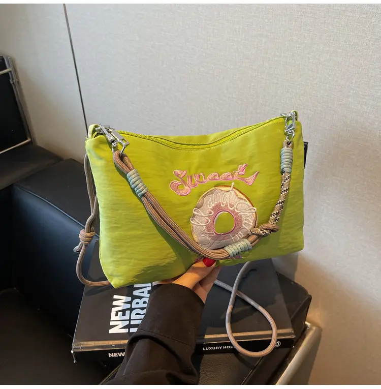 Sweet Donut Embroidered Crossbody Bag Black — feature 30