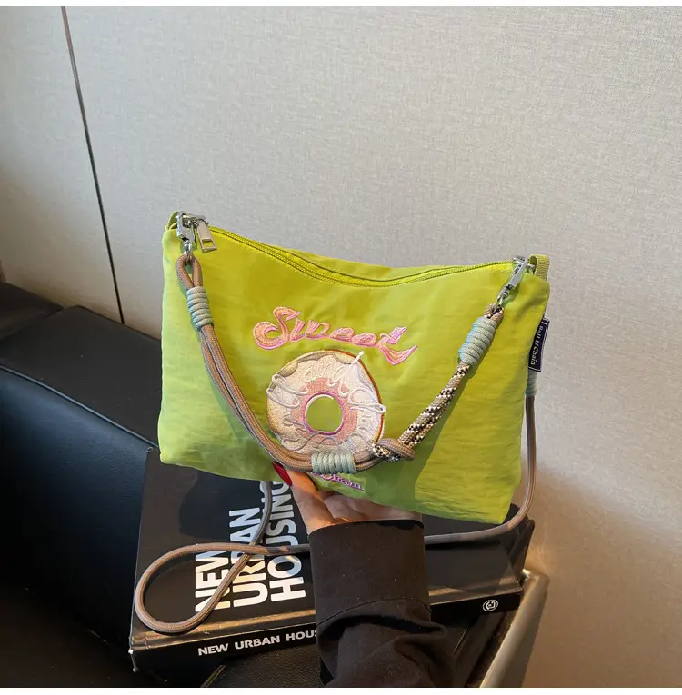 Sweet Donut Embroidered Crossbody Bag Black — feature 31