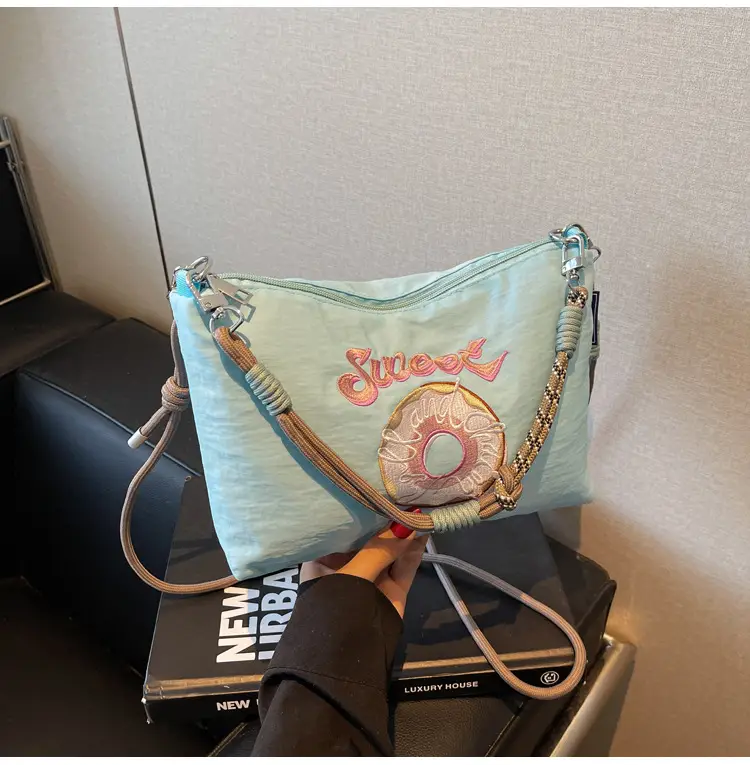 Sweet Donut Embroidered Crossbody Bag Black — feature 32