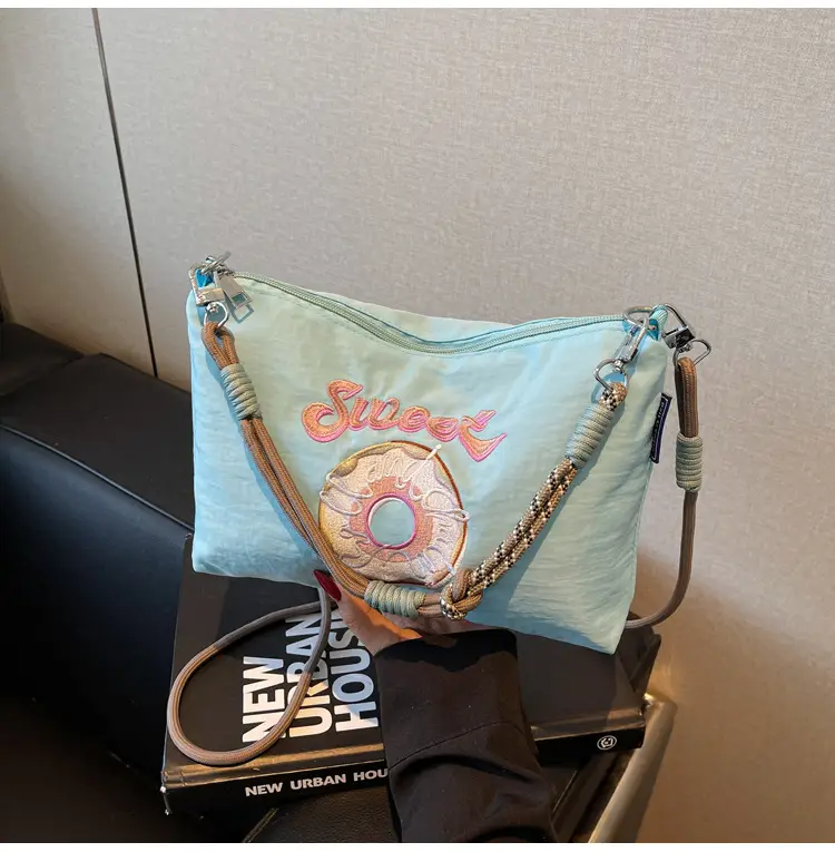 Sweet Donut Embroidered Crossbody Bag Black — feature 33