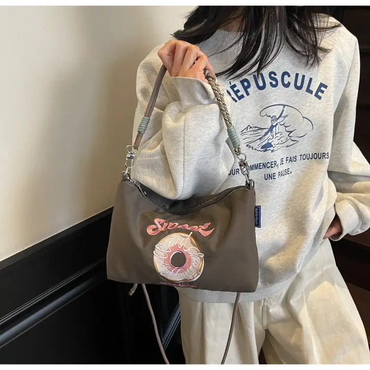 Sweet Donut Embroidered Crossbody Bag Black — feature 37