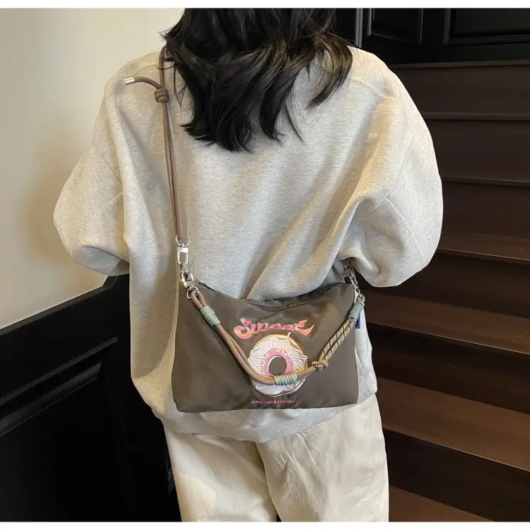 Sweet Donut Embroidered Crossbody Bag Black — feature 39