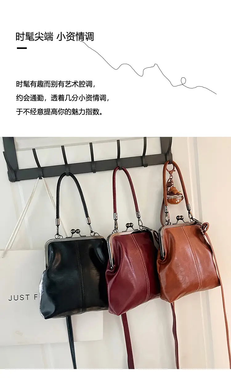 Retro Red Leather Shoulder Bag for Women 2025 — feature 2