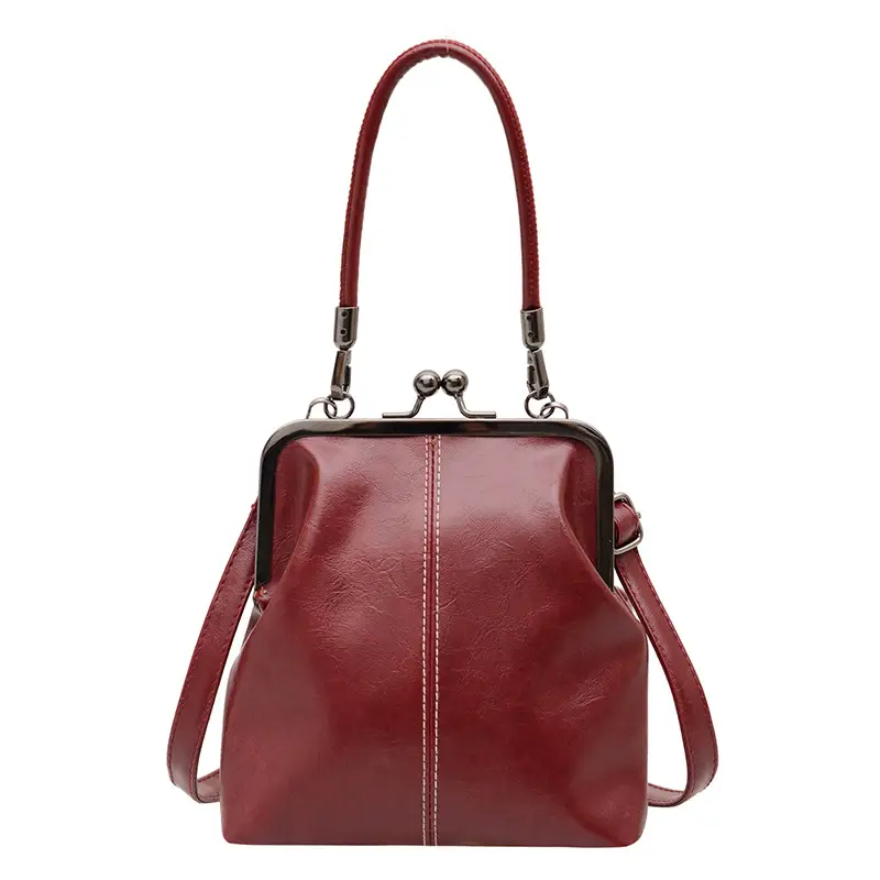 Retro Red Leather Shoulder Bag for Women 2025 - Image 2