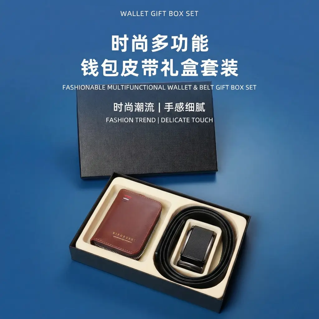 Men's High-End Belt Wallet Gift Box Set — feature 1