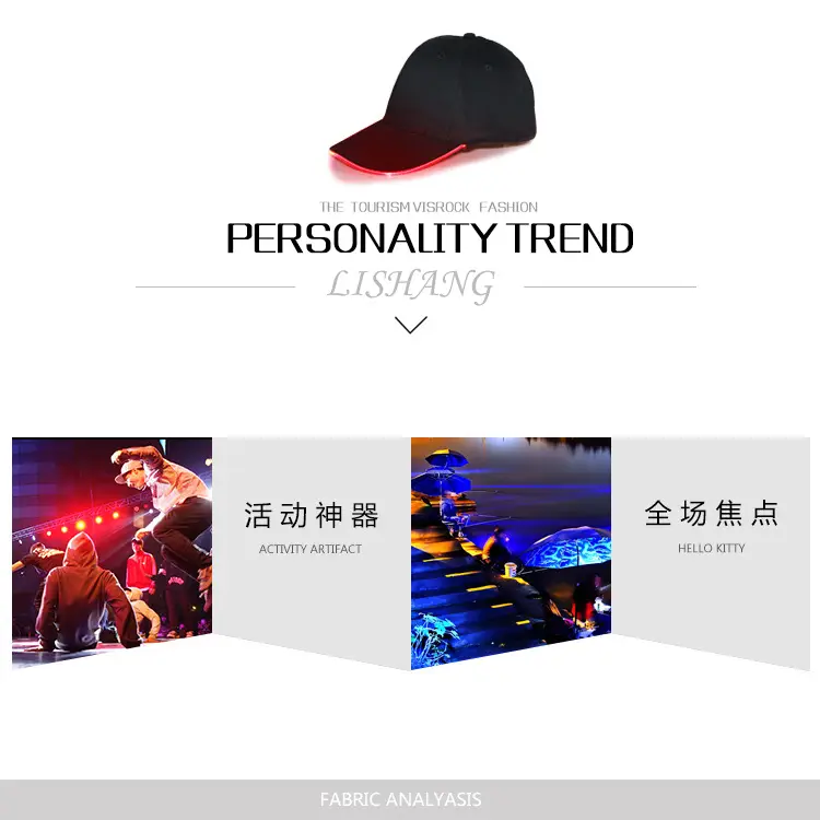 Black LED Light Baseball Cap for Men — feature 2