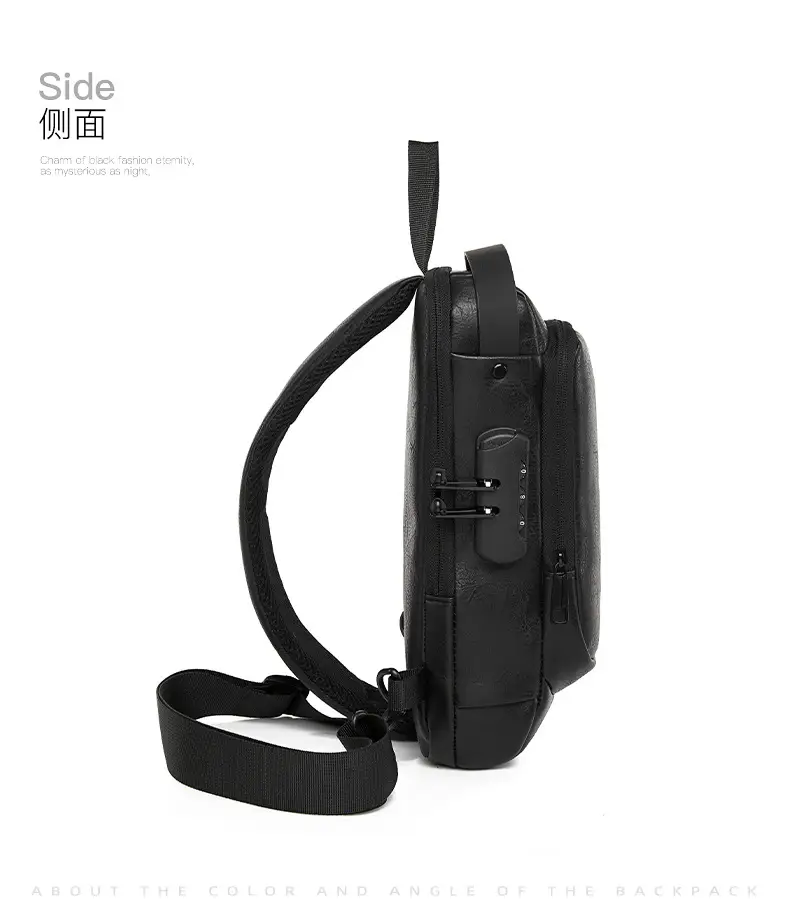 Men's Password Lock Chest Bag with USB Charging — feature 23