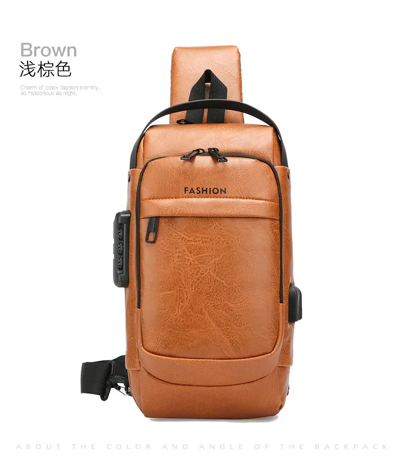 Men's Password Lock Chest Bag with USB Charging — feature 26