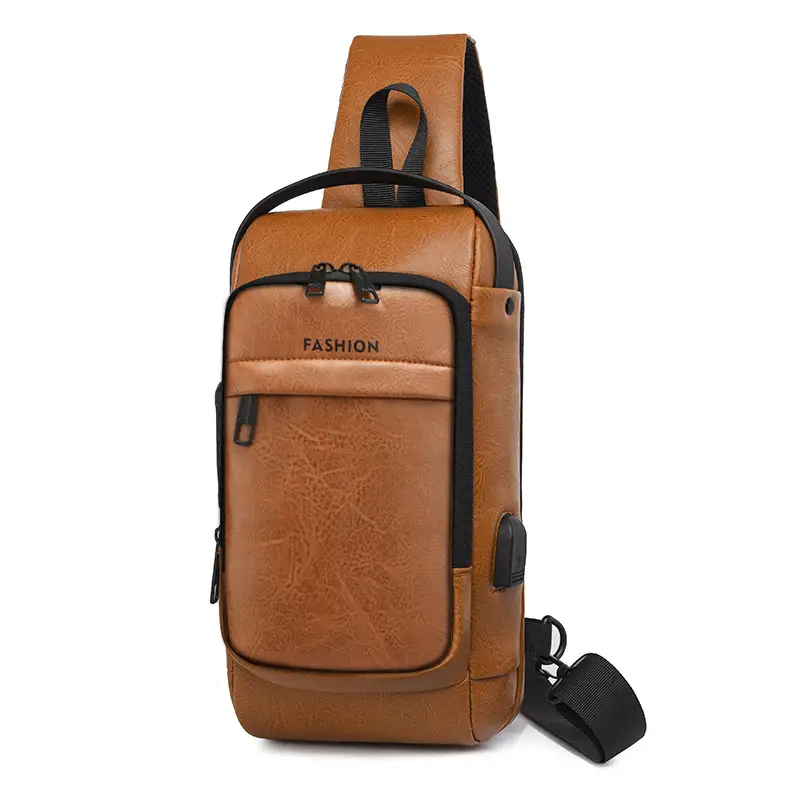 Men's Password Lock Chest Bag with USB Charging - Image 3