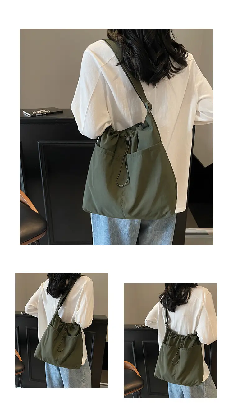 Pink Drawstring Shoulder Bag for Women — feature 12