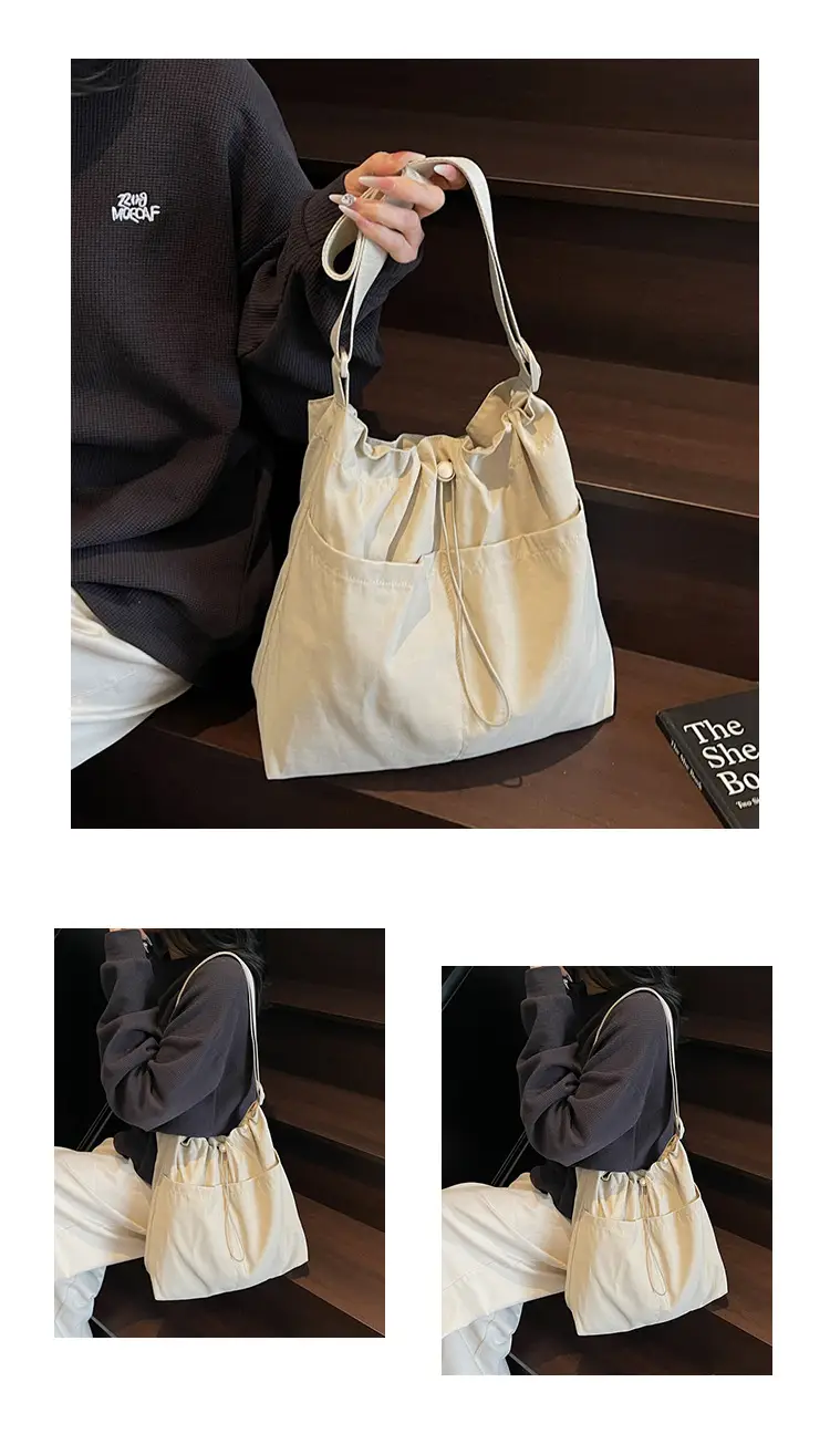 Pink Drawstring Shoulder Bag for Women — feature 13