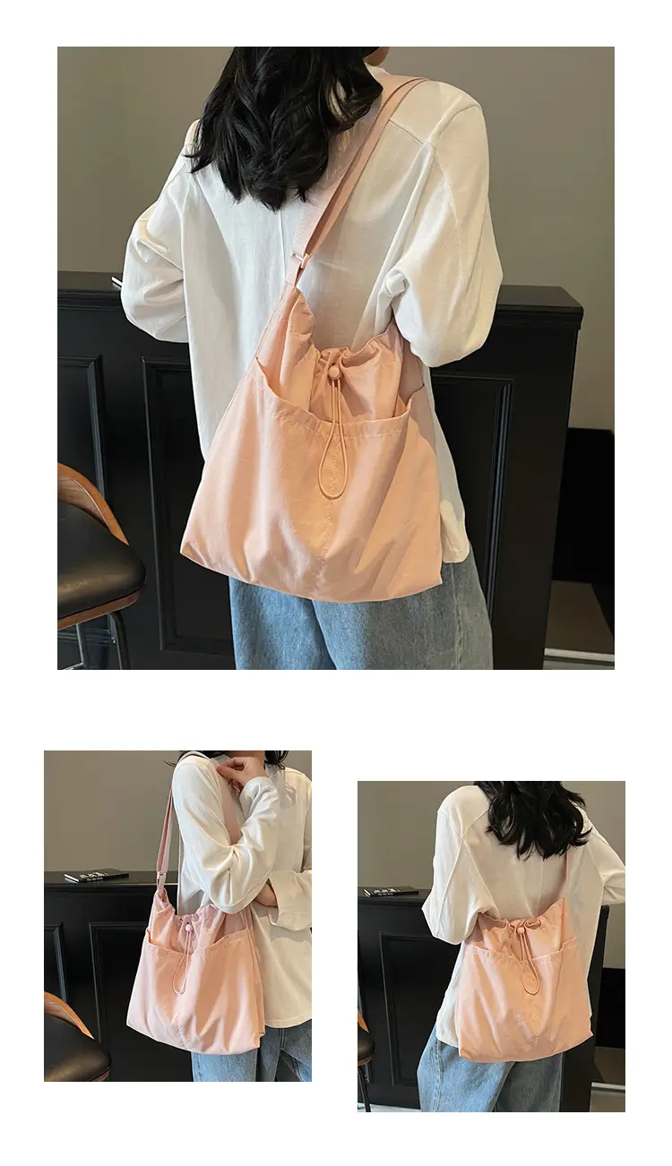 Pink Drawstring Shoulder Bag for Women — feature 17