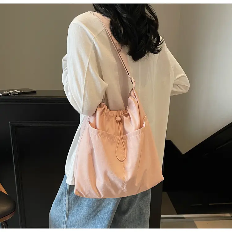 Pink Drawstring Shoulder Bag for Women — feature 43
