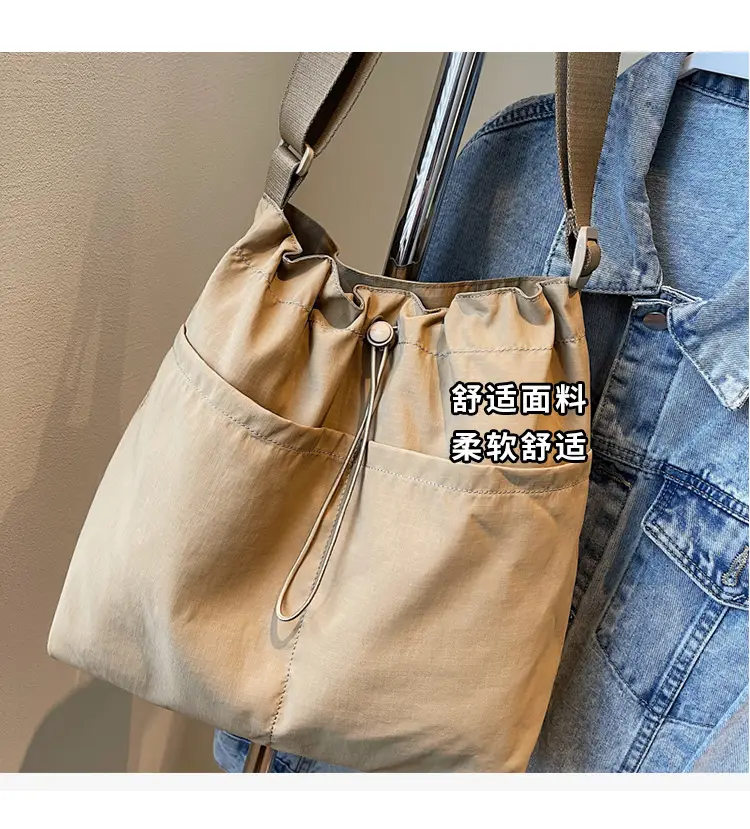 Pink Drawstring Shoulder Bag for Women — feature 8