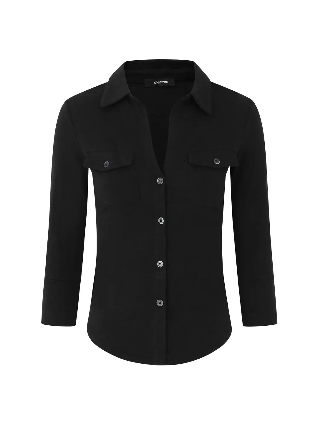 Elegant Pure Style Sexy Lapel Long-sleeved Shirt Women's Spring and Summer Slim-fit Tight Waist Shirt White Cardigan Top Cross-border - Image 9