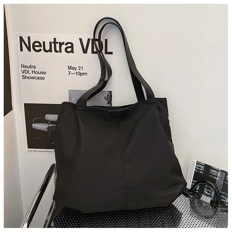 Casual Large Capacity Tote Bag Black White Beige — feature 14