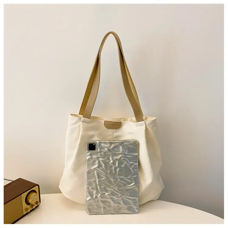 Casual Large Capacity Tote Bag Black White Beige — feature 20