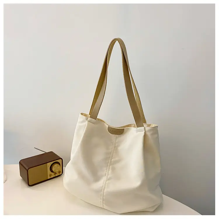 Casual Large Capacity Tote Bag Black White Beige — feature 21