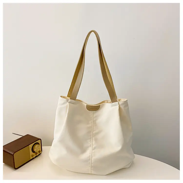 Casual Large Capacity Tote Bag Black White Beige — feature 22