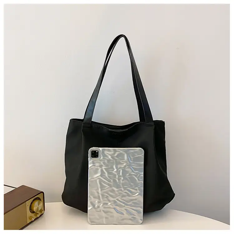 Casual Large Capacity Tote Bag Black White Beige — feature 26
