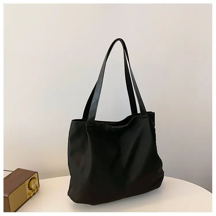 Casual Large Capacity Tote Bag Black White Beige — feature 28