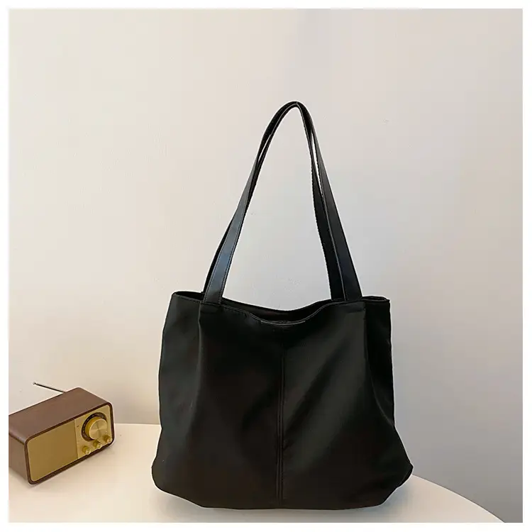 Casual Large Capacity Tote Bag Black White Beige — feature 29