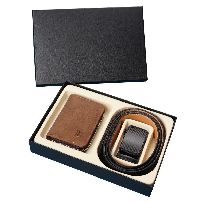 Men's Leather Belt Wallet Set with Automatic Buckle Belt - Image 7