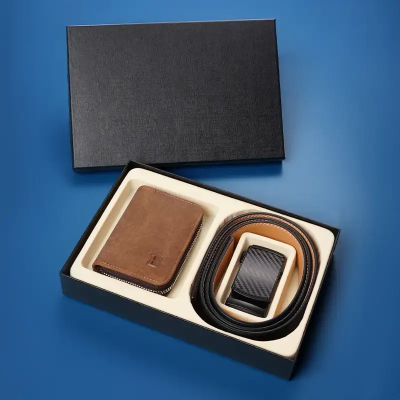 Men's Leather Belt Wallet Set with Automatic Buckle Belt - Image 2