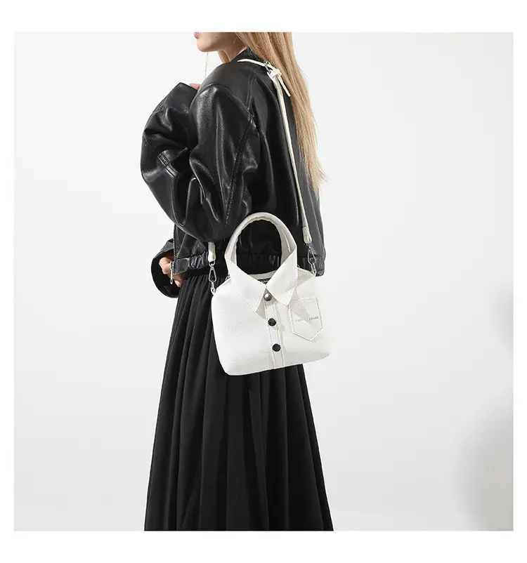 Pink Women's Shoulder Crossbody Bag with Pearl Button — feature 20