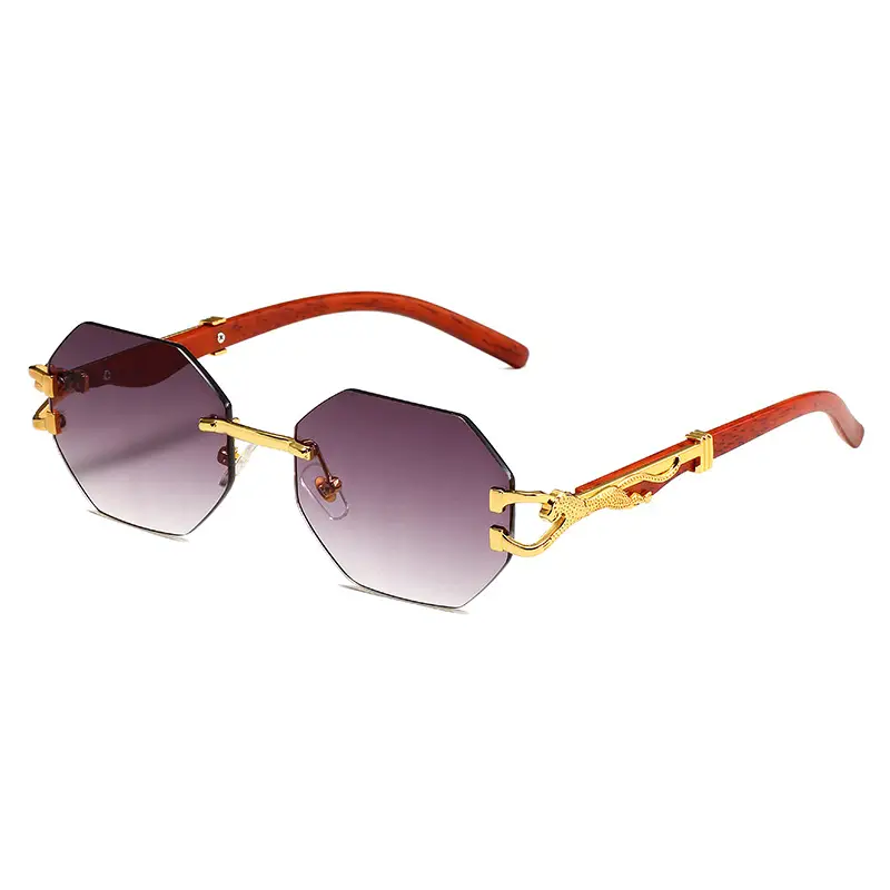 Men's Leopard Mirror Leg Sunglasses Red Gold - Image 2