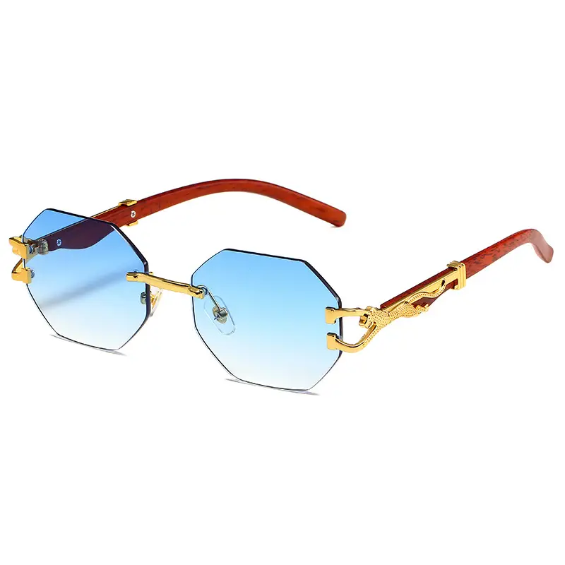 Men's Leopard Mirror Leg Sunglasses Red Gold - Image 5