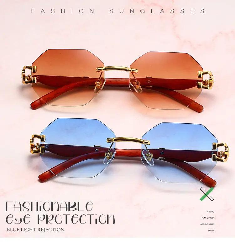 Men's Leopard Mirror Leg Sunglasses Red Gold — feature 1