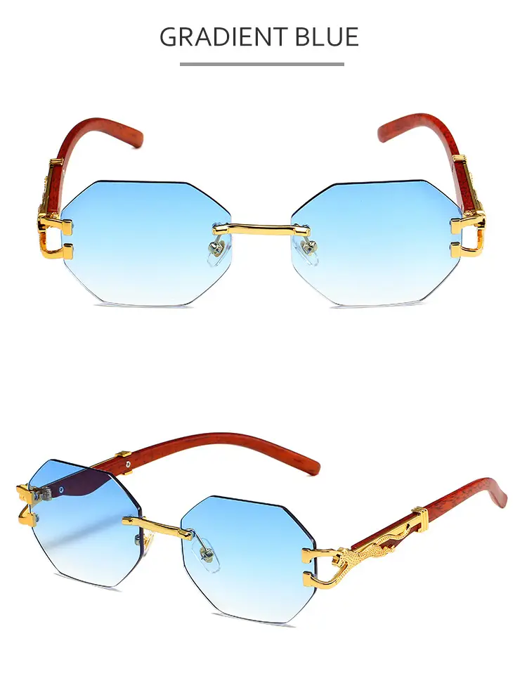 Men's Leopard Mirror Leg Sunglasses Red Gold — feature 10