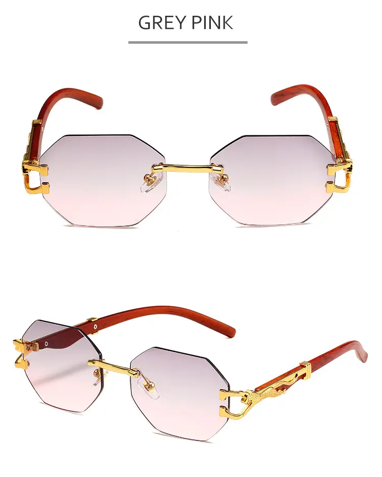 Men's Leopard Mirror Leg Sunglasses Red Gold — feature 11