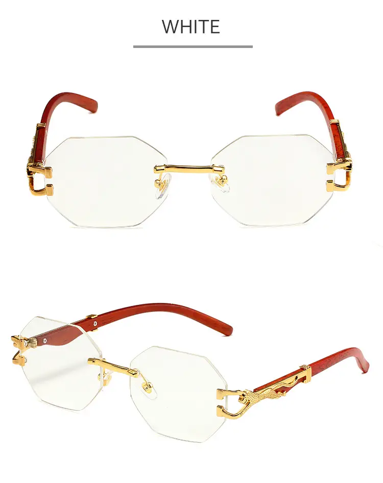 Men's Leopard Mirror Leg Sunglasses Red Gold — feature 13