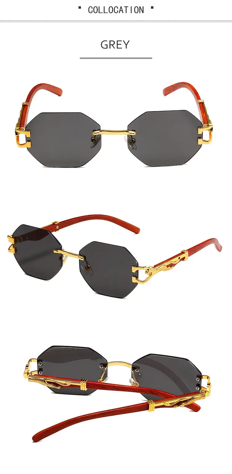 Men's Leopard Mirror Leg Sunglasses Red Gold — feature 6