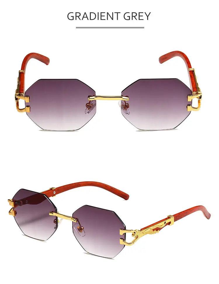 Men's Leopard Mirror Leg Sunglasses Red Gold — feature 7