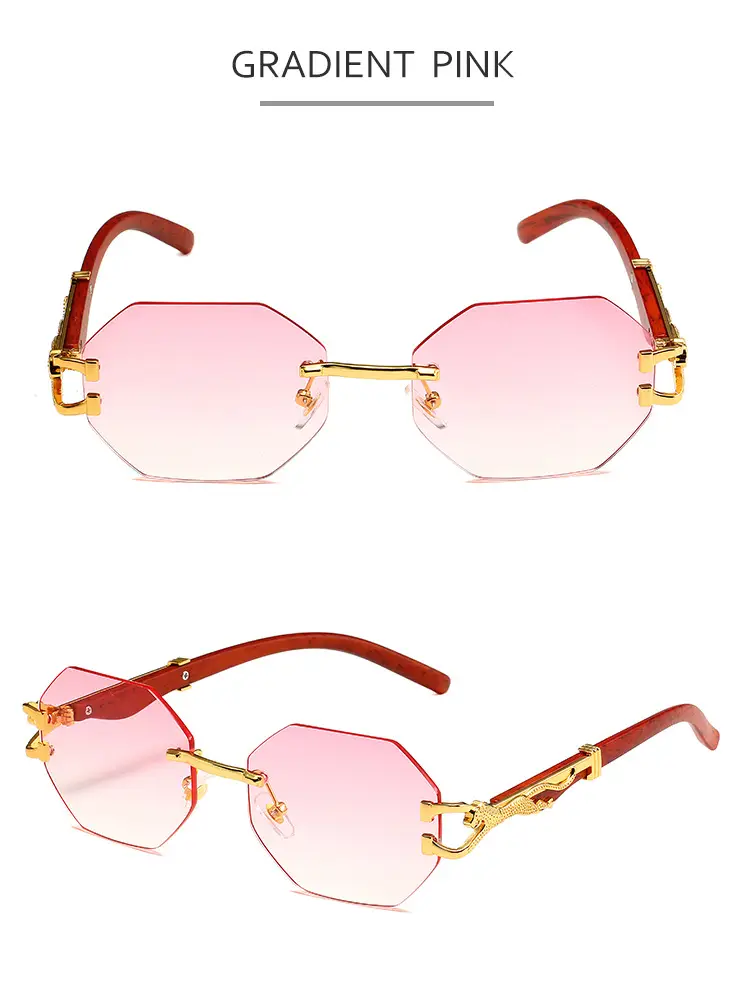 Men's Leopard Mirror Leg Sunglasses Red Gold — feature 9
