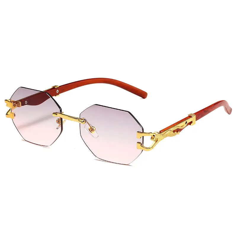 Men's Leopard Mirror Leg Sunglasses Red Gold - Image 6