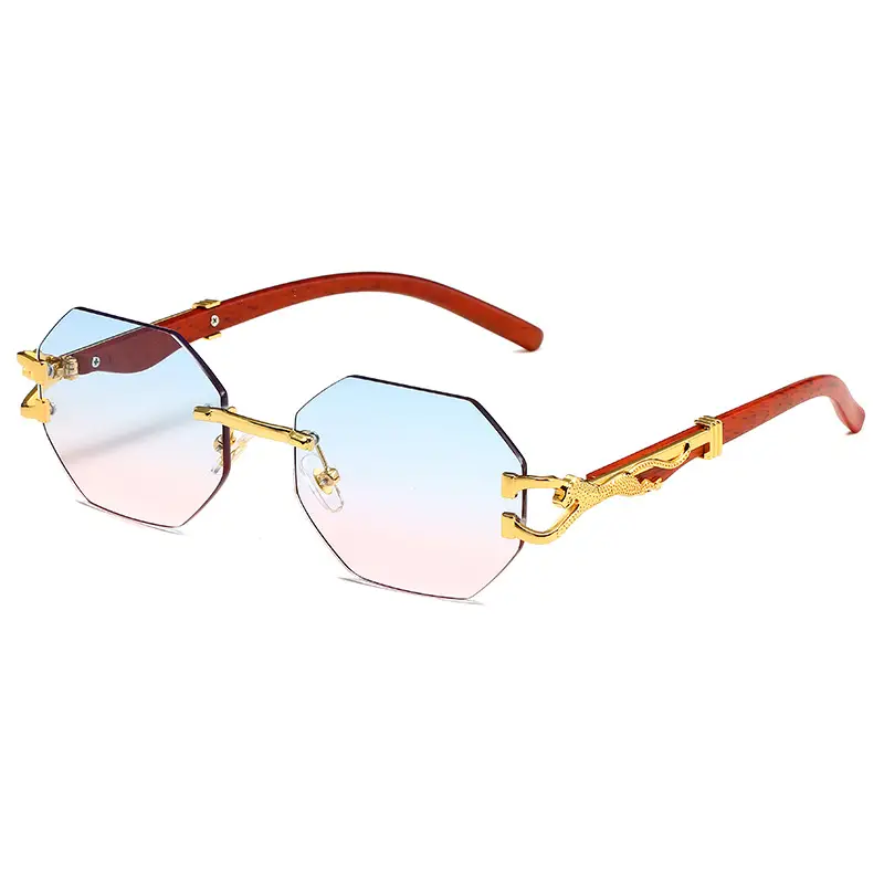 Men's Leopard Mirror Leg Sunglasses Red Gold - Image 7