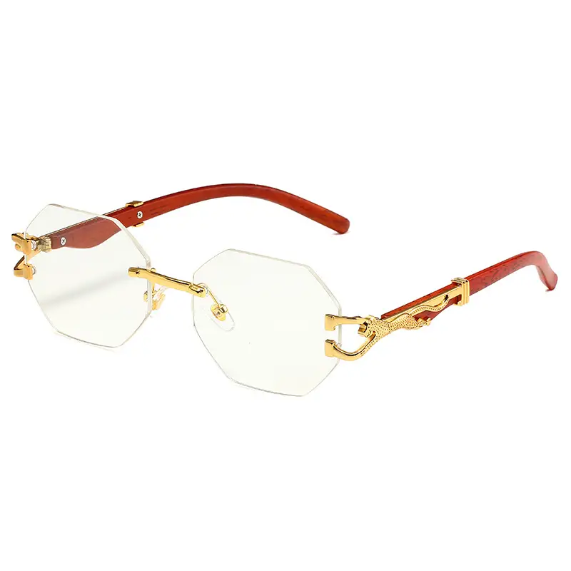 Men's Leopard Mirror Leg Sunglasses Red Gold - Image 8