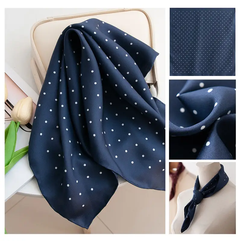 2025 Women's New High-end Small Square Scarf Satin Gloss 100% Mulberry Silk - Image 10