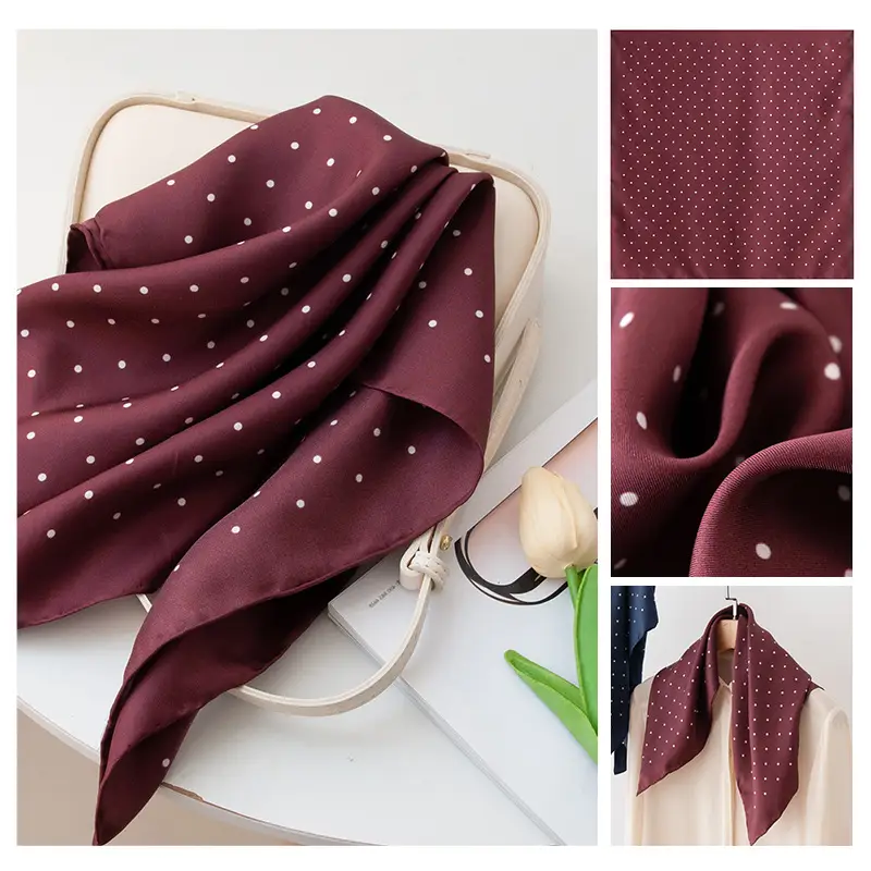 2025 Women's New High-end Small Square Scarf Satin Gloss 100% Mulberry Silk - Image 11