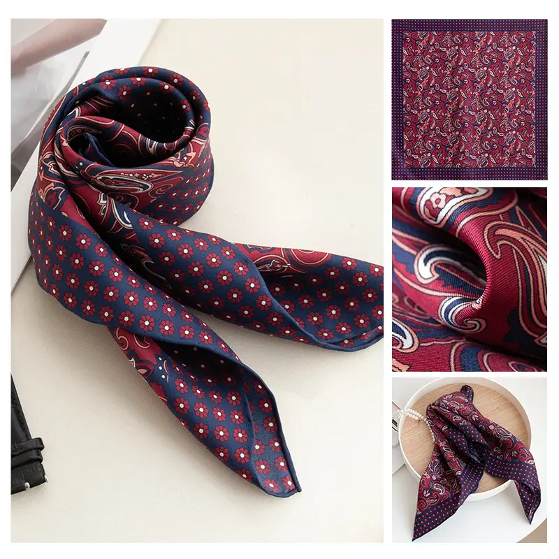 2025 Women's New High-end Small Square Scarf Satin Gloss 100% Mulberry Silk - Image 5