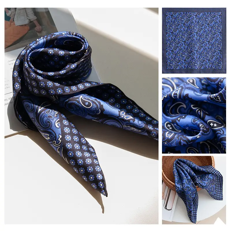 2025 Women's New High-end Small Square Scarf Satin Gloss 100% Mulberry Silk - Image 6