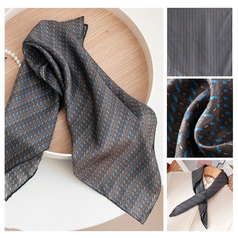 2025 Women's New High-end Small Square Scarf Satin Gloss 100% Mulberry Silk - Image 8