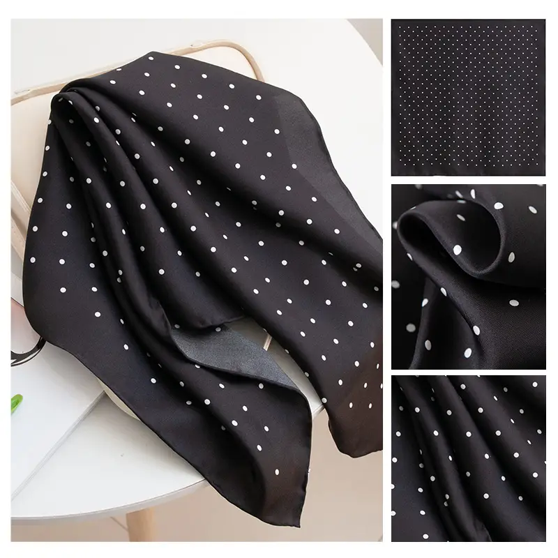2025 Women's New High-end Small Square Scarf Satin Gloss 100% Mulberry Silk - Image 9