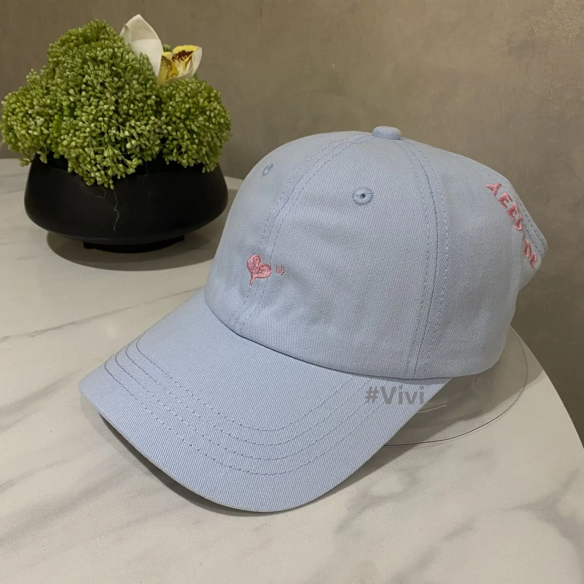 2025 New High Ponytail Embroidered Cap Women's Sweet Face Hat - Image 5