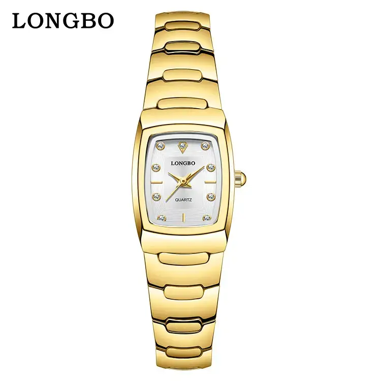 Longbo Gold Silver Quartz Couple Watch with Calendar - Image 11